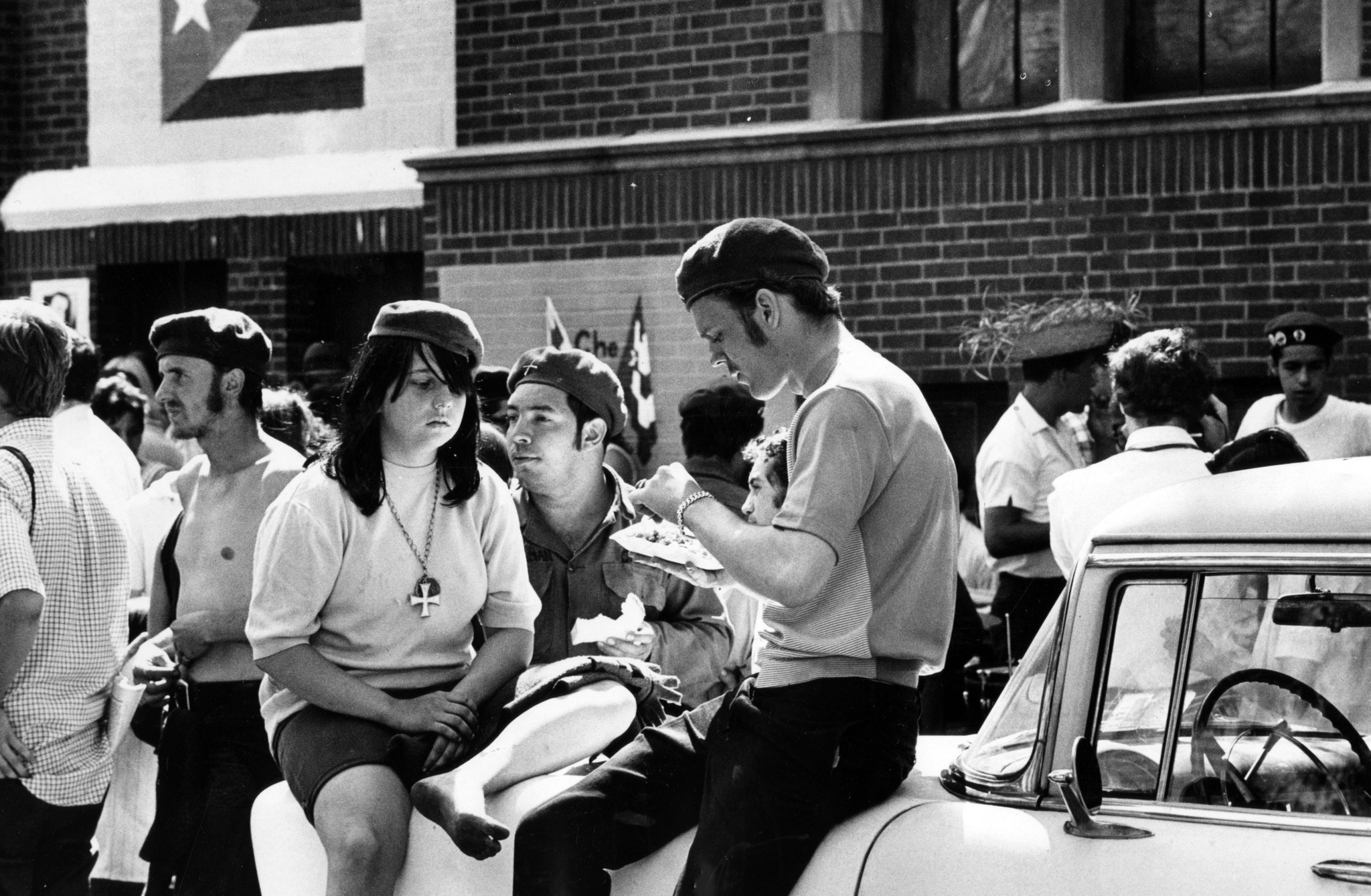 Members of the Young Lords attend a Puerto Rican heritage...