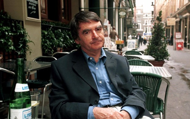 British author David Lodge in London's Cecil Court on July 4, 2001. (Jonathan Player/ The New York Times)