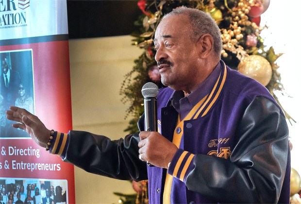 Indiana State Rep. Vernon Smith, D-Gary, addresses the audience during a kick off event by the ECIER Foundation at the Innsbrook Country Club in Merrillville on Saturday, Jan. 11, 2025. A dozen students are going to in Washington, D.C. to partake in tours and events prior to the inauguration.(John Smierciak / Post Tribune)