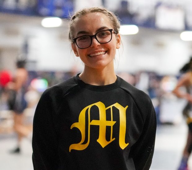 Metea Valley's Ashley Basmajian during in Aaron Dudley Memorial Girls Wrestling Invite at Oswego East High School on Saturday, Jan. 4, 2025. (Sean King / for The Daily Southtown)