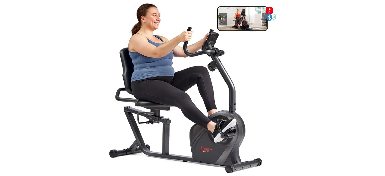 Sunny Health & Fitness Smart Heavy-Duty Recumbent Bike