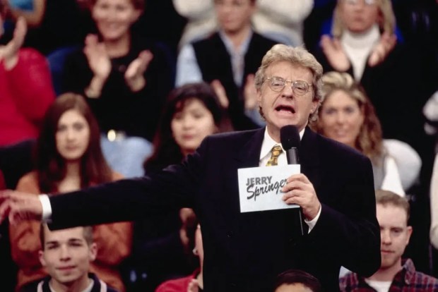 For 27 years, Jerry Springer hosted a talk show that grew increasingly salacious, and often violent, over time. It is now the subject of a Netflix documentary. (Ralf-Finn Hestoft/Corbis)