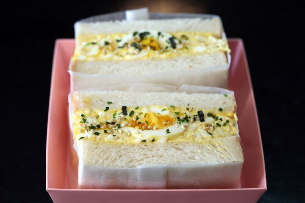 The OG tamago egg salad sandwich at Sando Street on Jan. 9, 2025. (Terrence Antonio James/Chicago Tribune)