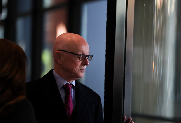 Tim Mapes, former chief of staff to House Speaker Michael Madigan, leaves Dirksen U.S. Courthouse on Feb. 12, 2024, after being sentenced to 2 1/2 years in prison. (Eileen T. Meslar/Chicago Tribune)