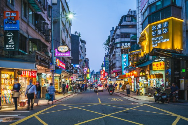 Yongkang Street in Taipei famous for its many restaurants and snacks, such Din Tai Fung dumplings, mango shaved ice, bubble tea and beef noodles is seen on May 13, 2020. (Jui-Chi Chan/iStock Editorial)