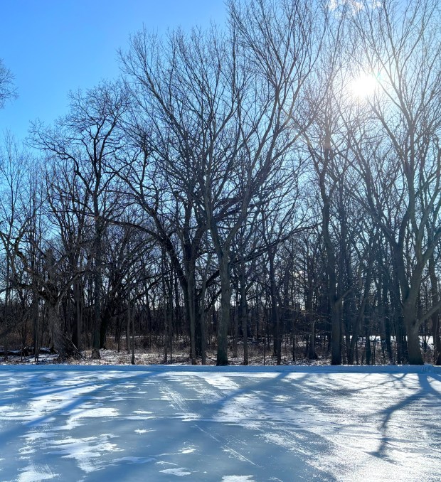 The Arbor Park ice rink is open for skating in Waukegan. (Photo courtesy of Waukegan Park District)