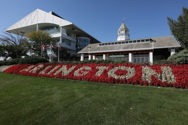 Arlington Park, the flagship racetrack in Illinois, in Arlington Heights, on Sept. 29, 2021. (Antonio Perez/ Chicago Tribune)