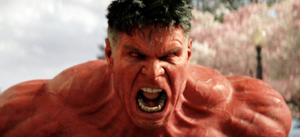 A raging U.S. President lets his inner red-Hulk out in "Captain America: Brave New World." (Marvel Studios)