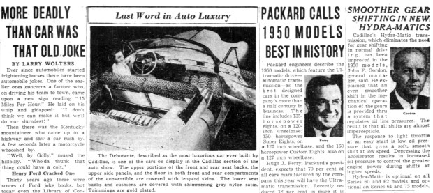 The 1950 Chicago Auto Show was the first one held after World War II and a variety of new options including leopard-covered seats and automatic transmission wowed visitors. (Chicago Tribune)