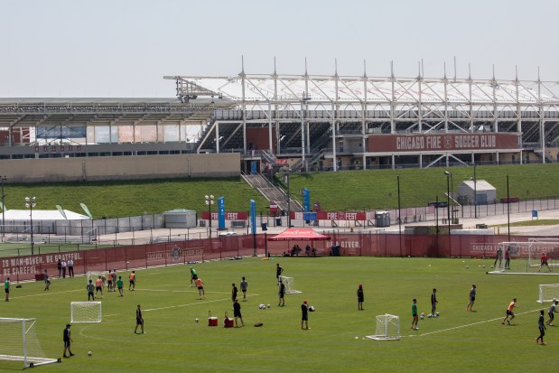 The Chicago Fire training session at the Practice Field at SeatGeek Stadium in Bridgeview on Tuesday, July 9, 2019. (Zbigniew Bzdak/Chicago Tribune)