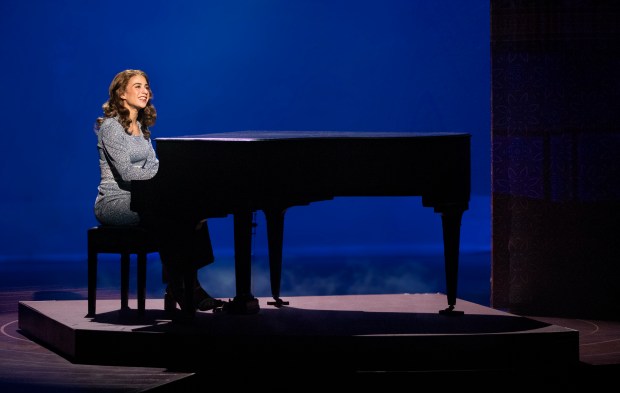 Samantha Gershman (as Carole King) in "Beautiful" at Drury Lane Theatre in Oakbrook Terrace. (Brett Beiner)