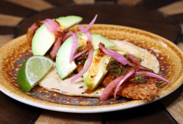 The brandade dorados taco at Mariscos San Pedro. (Terrence Antonio James/Chicago Tribune)