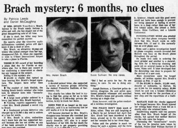 Helen Vorhees Brach disappeared on Feb. 17, 1977 and was never seen again. (Chicago Tribune)