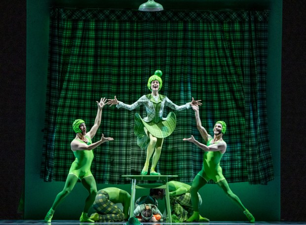 Joffrey Ballet dancers perform "Princess and the Pea," choreographer Dani Rowe's adaptation of Hans Christian Andersen, as part of the mixed-repertoire program "Golden Hour" at the Lyric Opera House. (Cheryl Mann)