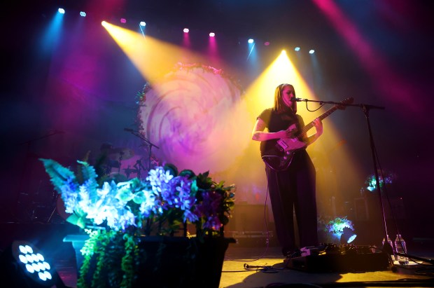 Sophia Allison, known as Soccer Mommy, in concert at Thalia Hall in Chicago on Feb. 6, 2025. (Chris Sweda/Chicago Tribune)