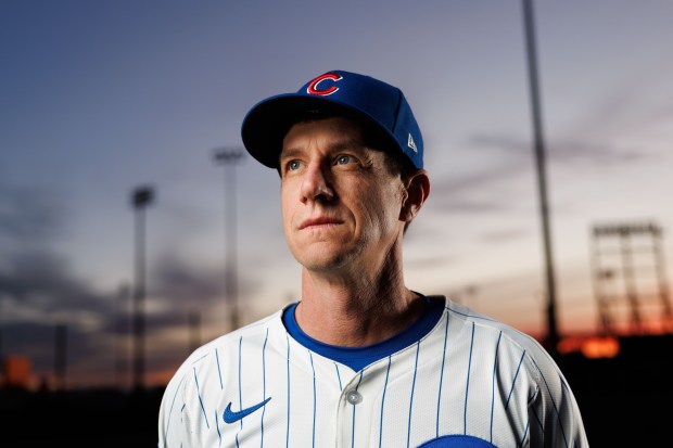 Chicago Cubs manager Craig Counsell helps kick off media day at Sloan Park, Feb. 17, 2025, in Mesa. (Armando L. Sanchez/Chicago Tribune)