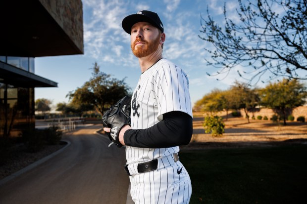 Chicago White Sox non-roster invitee pitcher Steven Wilson on photo day during spring training at Camelback Ranch Thursday Feb. 20, 2025, in Glendale, Ariz. (Armando L. Sanchez/Chicago Tribune)