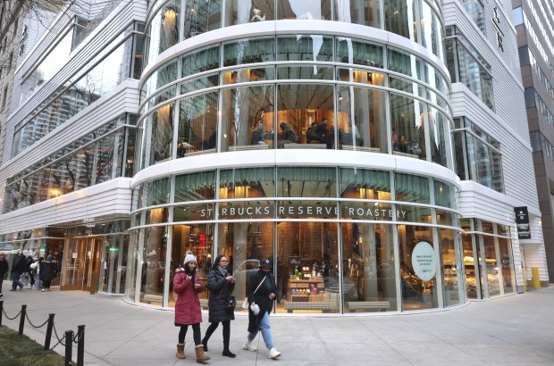 Starbucks Reserve Roastery on N. Michigan Ave. in Chicago on Nov. 18, 2022. (Chris Sweda / Chicago Tribune)