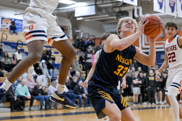 Neuqua Valley's Andrew Hoffmann looks to shoot the ball 