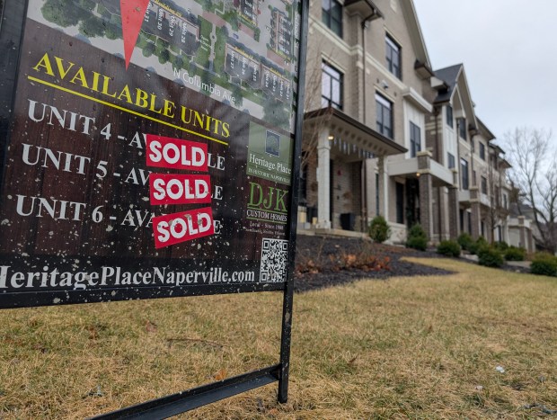 The Heritage Place development at Wright Street between School Street and Franklin Avenue in Naperville's Historic District consists of 41 luxury rowhouses. (Tess Kenny/Naperville Sun)