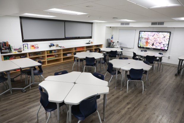 New classrooms were showcased during a ribbon cutting and open house Jan. 29, 2025 at Pennoyer School in Norridge. (Talia Sprague/ for Pioneer Press)