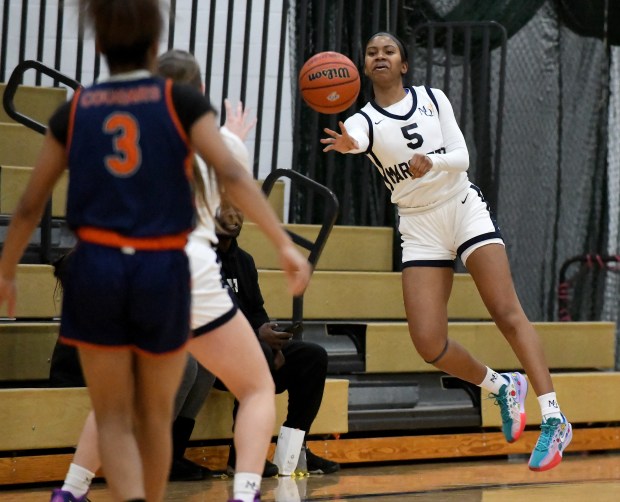 Marquette's Natalie Robinson passes the ball 