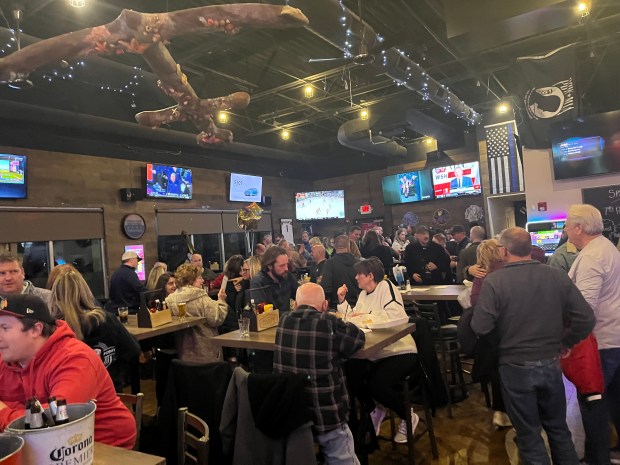 Members of Homer Township Reset celebrate their Republican primary wins Feb. 25, 2025, at Pelican Harry's in Homer Glen. (Michelle Mullins/for the Daily Southtown)