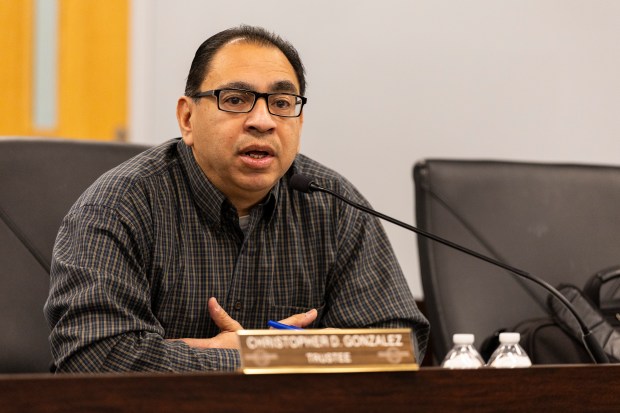 Thornton Township Trustee Christopher Gonzalez was referred to as supervisor pro tem as supervisor Tiffany Henyard was absent for the board meeting Feb. 6, 2025 in South Holland. (Vincent D. Johnson/for the Daily Southtown)