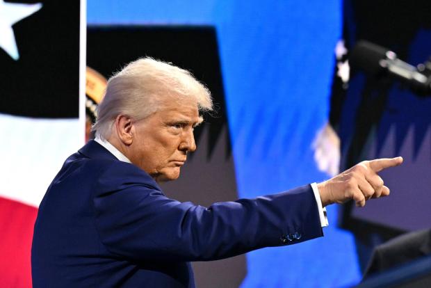 President Donald Trump speaks at the Future Investment Initiative (FII) Institute summit in Miami Beach, Fla., Wednesday, Feb. 19, 2025. (Pool via AP)