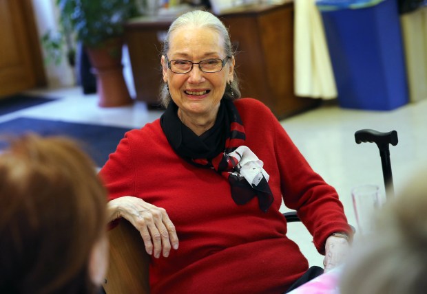 Kay Smith celebrates her 90th birthday with her friends and watercolor students on Feb. 28, 2013, at the Old Town Triangle Arts Center. (Brian Cassella/Chicago Tribune) 