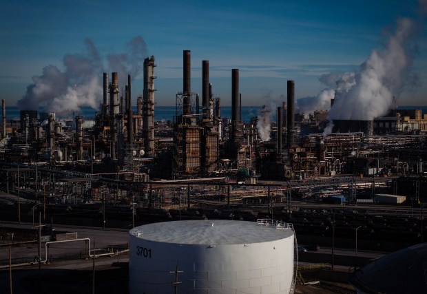 BP Whiting Refinery, Tuesday, Jan. 28, 2025. (E. Jason Wambsgans/Chicago Tribune)