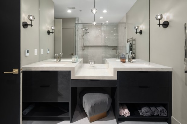 This two-bedroom, two-bathroom penthouse condo at 106 N. Aberdeen St., Unit PH2, comes with the rights to build a rooftop space. (Steven Caban/Full Bars Media)