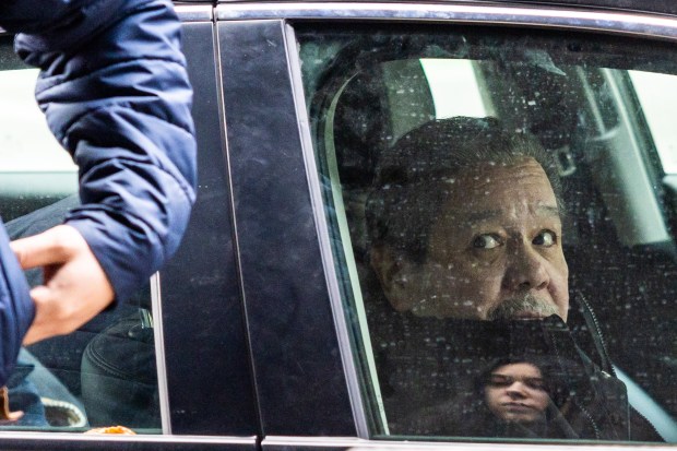 Former state Rep. Edward Acevedo in a vehicle leaving the Dirksen U.S. Courthouse after testifying in Chicago on Dec. 17, 2024. (Tess Crowley/Chicago Tribune)