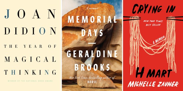 Geraldine Brooks' new book "Memorial Days" joins Joan Didion's "The Year of Magical Thinking" (2005) and Michelle Zauner's "Crying in H Mart" (2021) as memoirs of grief worth seeking out. (Knopf / Viking)