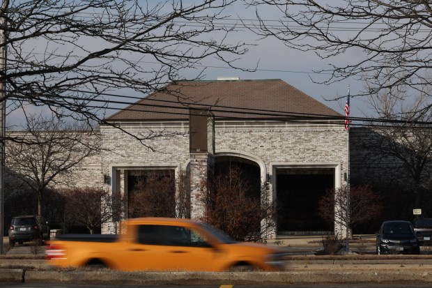 A building that temporarily stores President Barack Obama records and gifts is seen Feb. 26, 2025, in Hoffman Estates. (Stacey Wescott/Chicago Tribune)