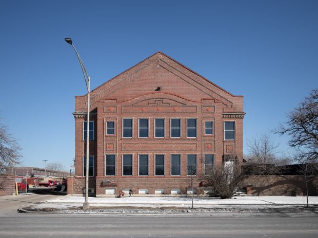 The Kinsella Landscaping Building, located at 4335 S. Western Blvd., one of eight historic buildings along Western Boulevard in the Back of the Yards neighborhood. (Serhii Chrucky/Esto)