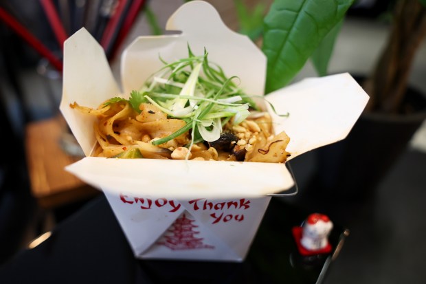 Lucky's Chili Crunch Noodles are displayed during media preview at the White Sox team store on Wednesday, March 19, 2025. This item will be offered in Section 154. (Eileen T. Meslar/Chicago Tribune)