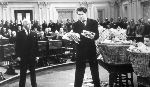 From left: Claude Rains and James Stewart in 1939's "Mr. Smith Goes to Washington." (Hulton Archive/Getty Images)