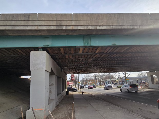 Work to repair the Route 20 bridge in Elgin, which crosses over Charles Street seen here as well as Liberty Street and Poplar Creek, begins Monday. (Gloria Casas/The Courier-News)