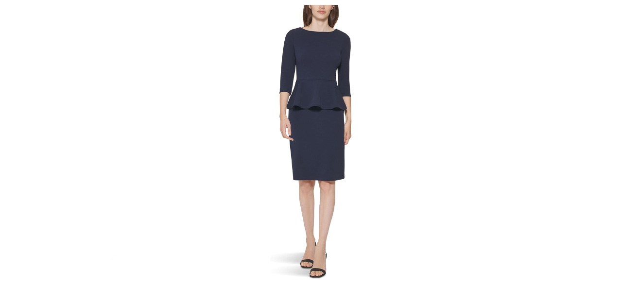 Calvin Klein Women's Scuba Crepe Peplum Dress