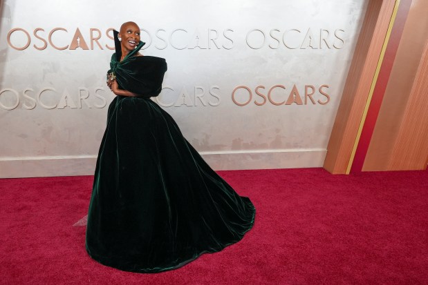 Cynthia Erivo arrives at the Oscars on March 2, 2025, at the Dolby Theatre in Los Angeles. (Jae C. Hong/AP)