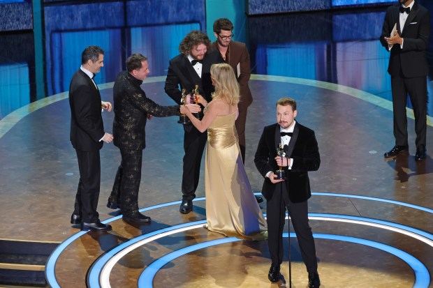 Gints Zilbalodis accepts the Animated Feature Film award for "Flow" onstage during the 97th Annual Oscars at Dolby Theatre on March 2, 2025, in Hollywood. (Kevin Winter/Getty)