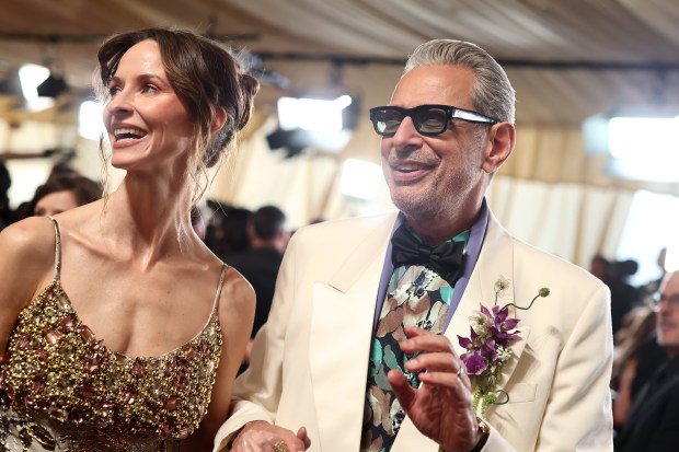 Emilie Livingston, left, and Jeff Goldblum attend the 97th Annual Oscars at Dolby Theatre on March 2, 2025, in Hollywood, California. (Emma McIntyre/Getty)