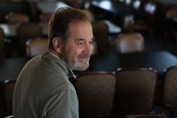 Joe Bloxam, general manager of the Dwight Country Club, in the club's dining room on March 6, 2025, in Dwight. The 18-hole golf course and clubhouse is located across the street from the former Dwight Correctional Center, which closed in 2013. Bloxam said the closing of the prison greatly impacted the economy throughout Dwight because of the loss of jobs and people traveling to the prison to visit loved ones. (Stacey Wescott/Chicago Tribune)