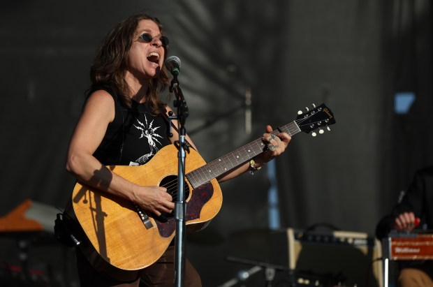Ani DiFranco performs at Riot Fest in Chicago's Douglass Park on Sept. 15, 2023. (Chris Sweda/Chicago Tribune)