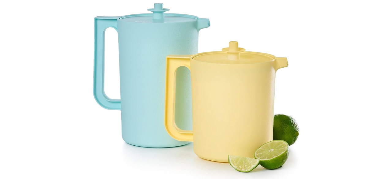 Tupperware Heritage Pitcher Set in Vintage Blue and Yellow Colors