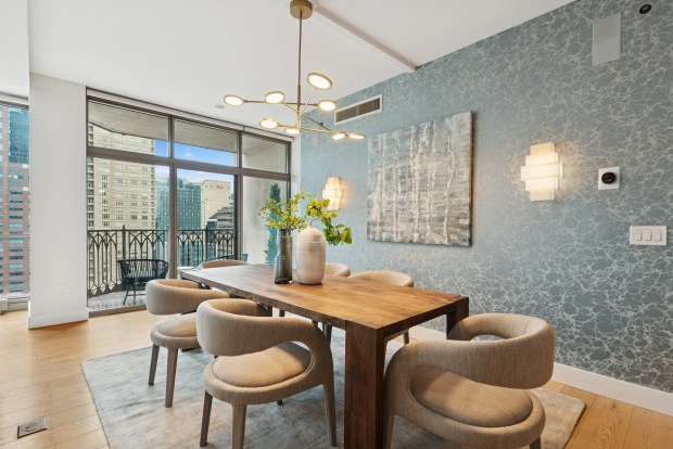 This Chicago condo at 21 E. Huron St., Unit 2005, comes with a Sub-Zero fridge, a beverage fridge and a wine fridge. (Jim Young)