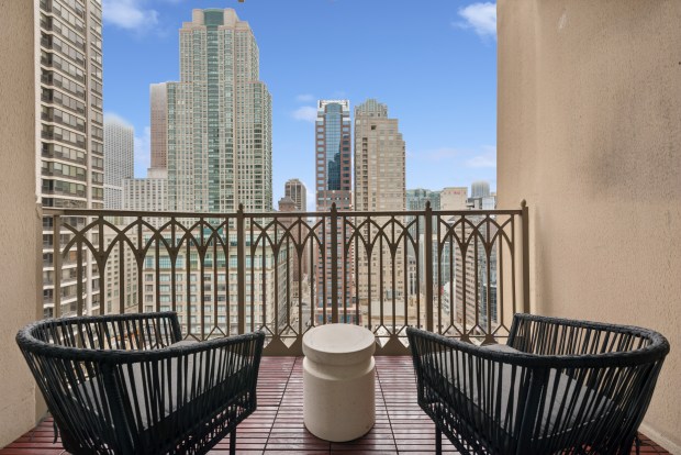 This Chicago condo at 21 E. Huron St., Unit 2005, comes with a Sub-Zero fridge, a beverage fridge and a wine fridge. (Jim Young)