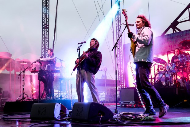King Gizzard & the Lizard Wizard perform at Salt Shed on June 11, 2023, in Chicago. (Armando L. Sanchez/Chicago Tribune)