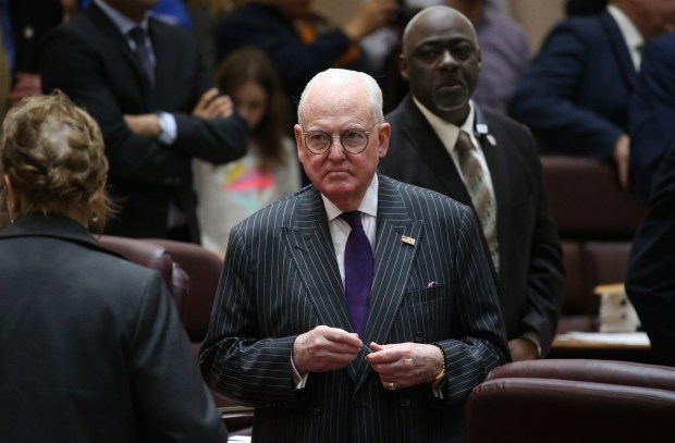 Ald. Edward Burke at a City Council meeting on April 10, 2019. (Antonio Perez/Chicago Tribune)